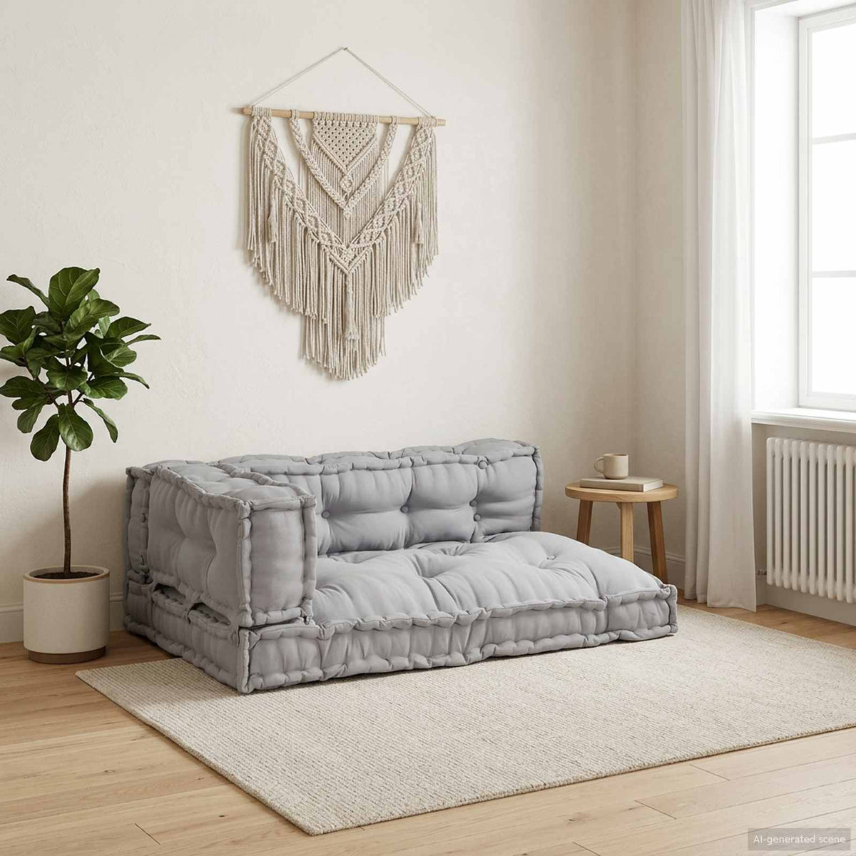 Palettensofa Kissen Set Grau 120x80 cm