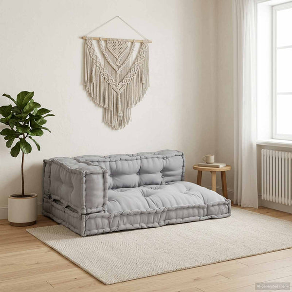 Palettensofa Kissen Set Grau 120x80 cm