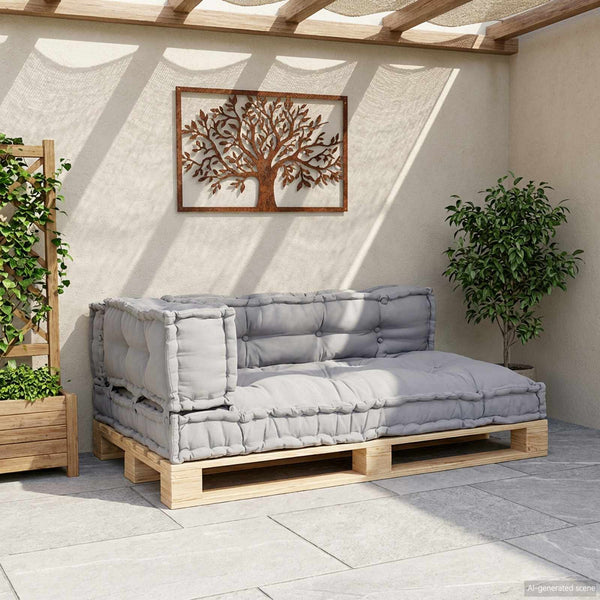 Palettensofa Kissen Set Grau 120x80 cm