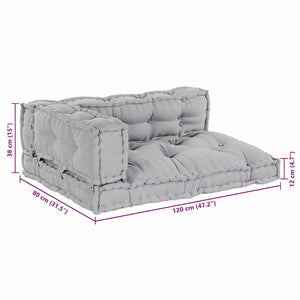Palettensofa Kissen Set Grau 120x80 cm