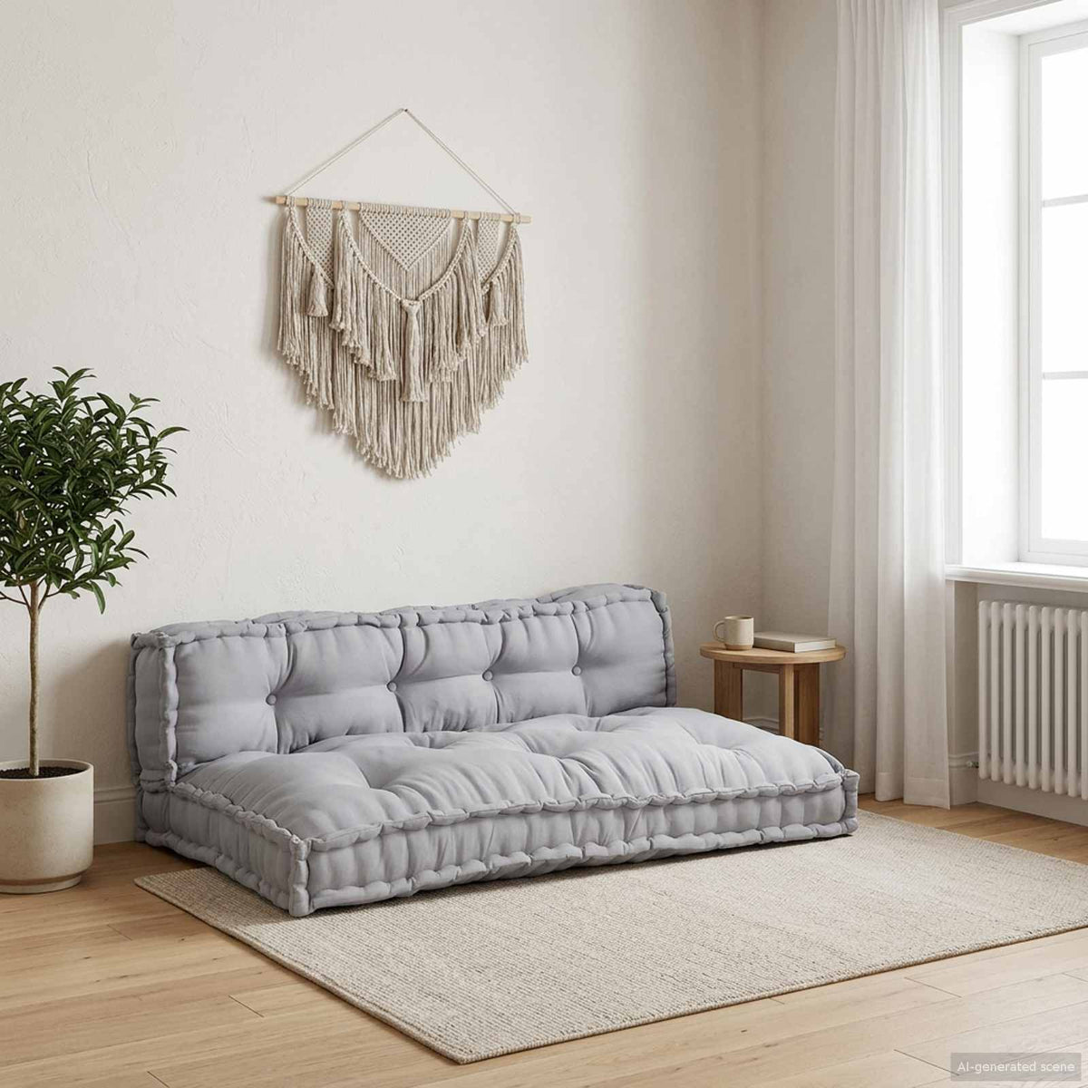 Palettenkissen Sofa Grau 2er Set
