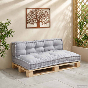 Palettenkissen Sofa Grau 2er Set