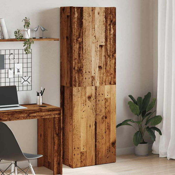 vidaXL Highboard Reclaimed Wood Look 60x32x190 cm Engineered Wood