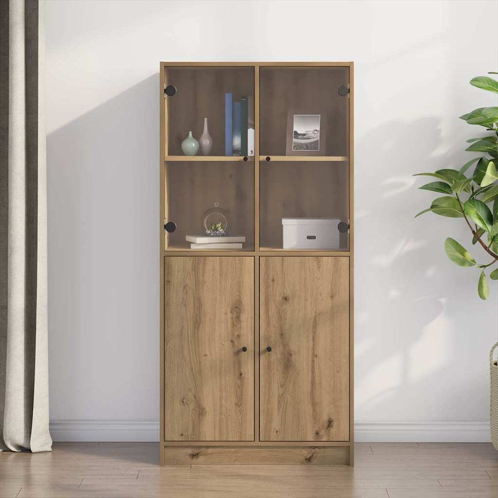 vidaXL Highboard with Doors Artisan Oak 68x37x142 cm Engineered Wood
