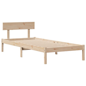 Massivholzbett Kiefer 90x200 cm mit Regal