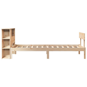 Massivholzbett Kiefer 90x200 cm mit Regal