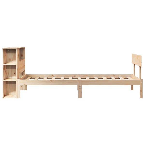 Massivholzbett Kiefer 90x200 cm mit Regal