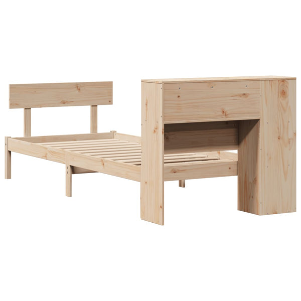 Massivholzbett Kiefer 90x200 cm mit Regal