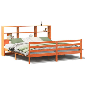 Massivholzbett 200x200 cm Wachsbraun