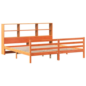 Massivholzbett 200x200 cm Wachsbraun