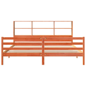 Massivholzbett 200x200 cm Wachsbraun