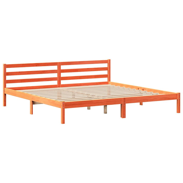 Massivholzbett 200x200 cm Wachsbraun