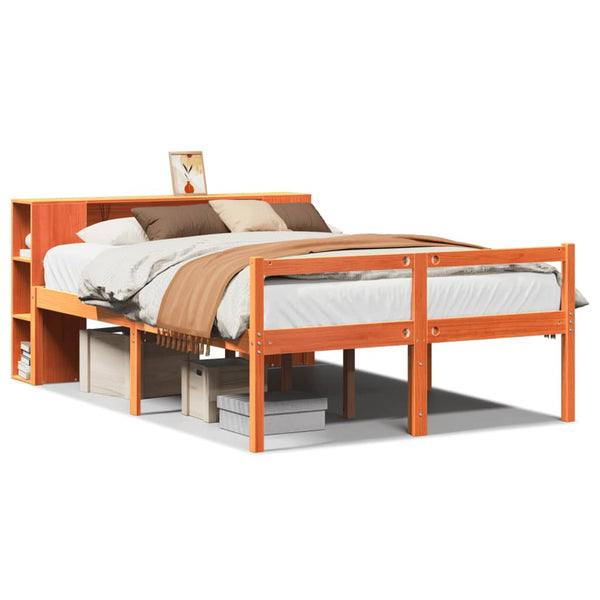Massivholzbett 135x190 cm Wachsbraun