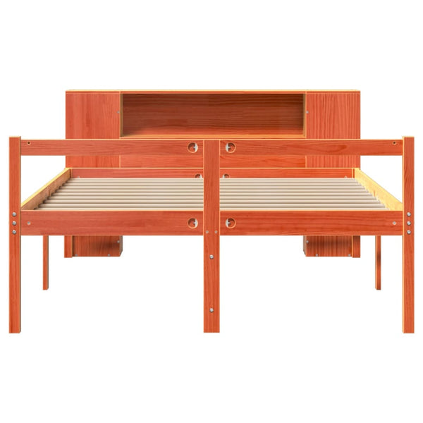 Massivholzbett 135x190 cm Wachsbraun
