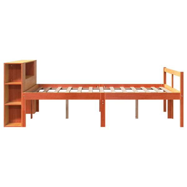 Massivholzbett 135x190 cm Wachsbraun