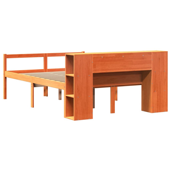Massivholzbett 135x190 cm Wachsbraun