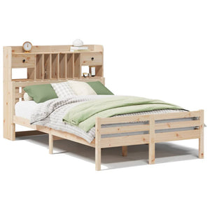 Massivholzbett Kiefer 135x190 cm mit Regal