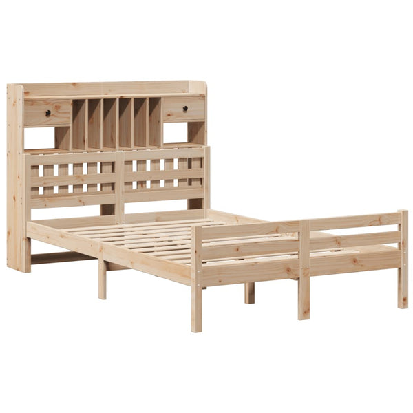 Massivholzbett Kiefer 135x190 cm mit Regal
