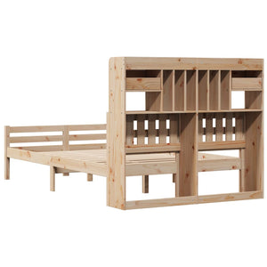 Massivholzbett Kiefer 135x190 cm mit Regal