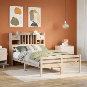Massivholzbett Kiefer 135x190 cm mit Regal