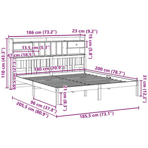 Massivholzbett Kiefer 180x200 mit Regal