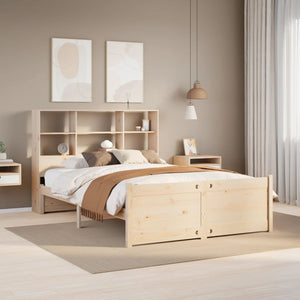 Massivholzbett Kiefer 150x200 cm mit Regal