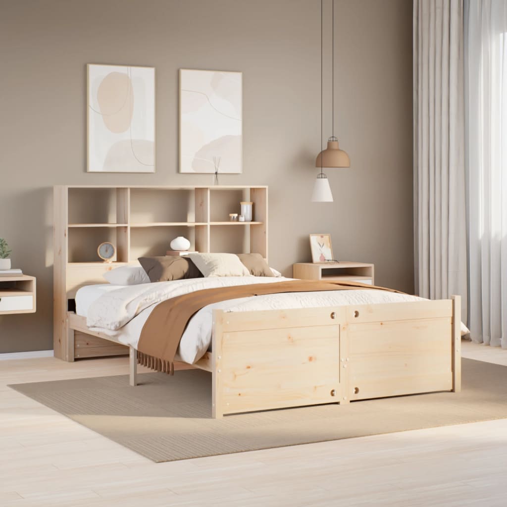Massivholzbett Kiefer 150x200 cm mit Regal