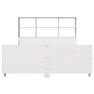 vidaXL Solid Wood Bed with Storage Shelf without Mattress White 160x200 cm