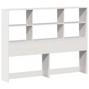 vidaXL Solid Wood Bed with Storage Shelf without Mattress White 160x200 cm