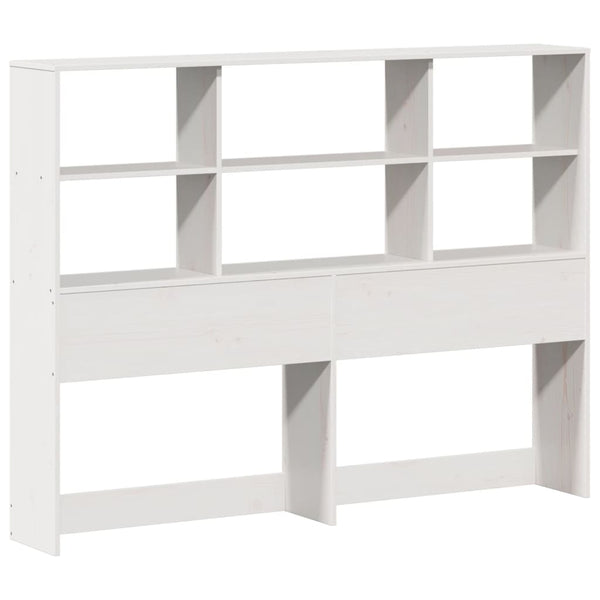 vidaXL Solid Wood Bed with Storage Shelf without Mattress White 160x200 cm