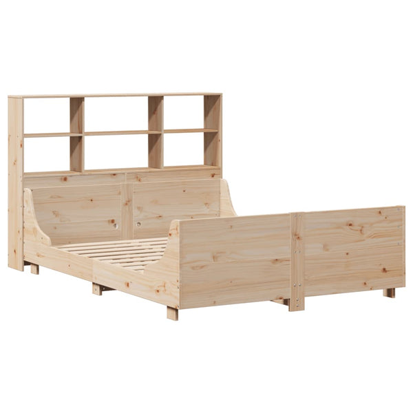 vidaXL Solid Wood Bed with Storage Shelf without Mattress 150x200 cm Solid Wood