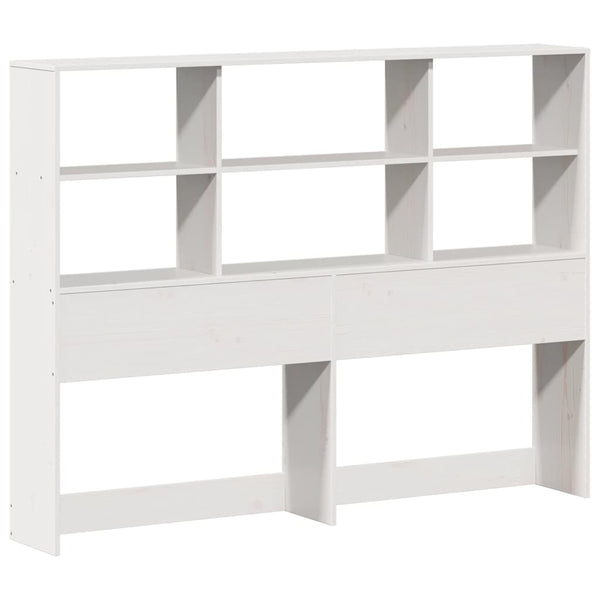 vidaXL Solid Wood Bed with Shelf without Mattress White 140x200 cm