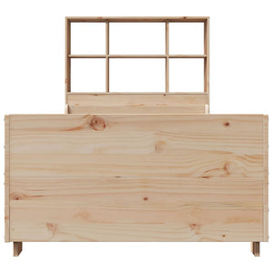 vidaXL Solid Wood Bed with Shelf without Mattress 90x200 cm Solid Wood
