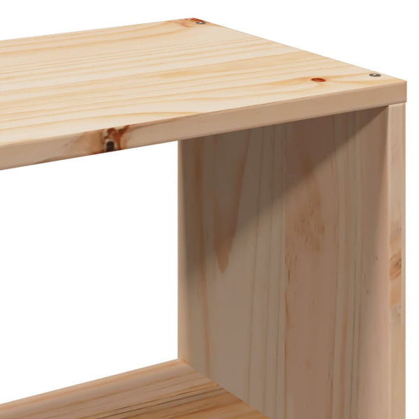 vidaXL Solid Wood Bed with Shelf without Mattress 90x200 cm Solid Wood