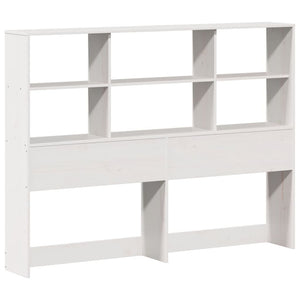 vidaXL Solid Wood Bed with Shelf without Mattress White 120x190 cm