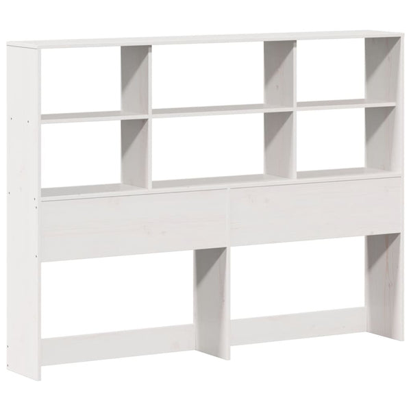 vidaXL Solid Wood Bed with Shelf without Mattress White 120x190 cm