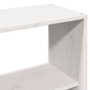vidaXL Solid Wood Bed with Shelf without Mattress White 120x190 cm