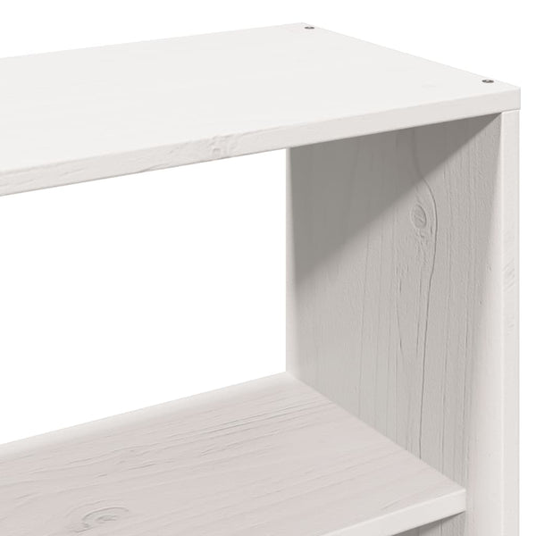 vidaXL Solid Wood Bed with Shelf without Mattress White 120x190 cm