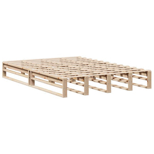 vidaXL Solid Wood Bed with Shelf without Mattress 140x200 cm