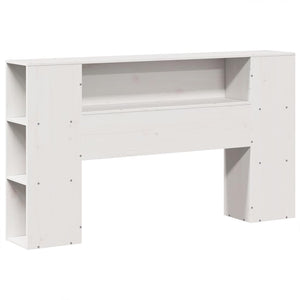 vidaXL Solid Wood Bed with Storage Headboard No Mattress White 150x200 cm