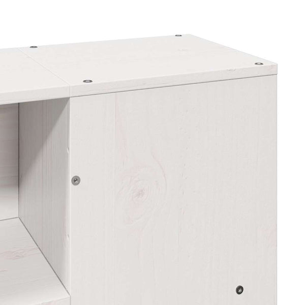 vidaXL Solid Wood Bed with Storage Headboard No Mattress White 150x200 cm