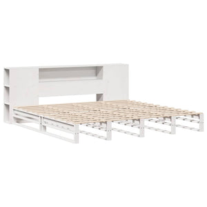 vidaXL Solid Wood Bed with Storage without Mattress White 200x200 cm