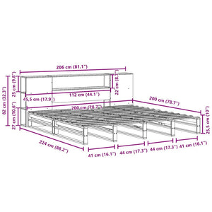 vidaXL Solid Wood Bed with Storage without Mattress White 200x200 cm