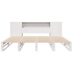 vidaXL Solid Wood Bed with Storage without Mattress White 200x200 cm