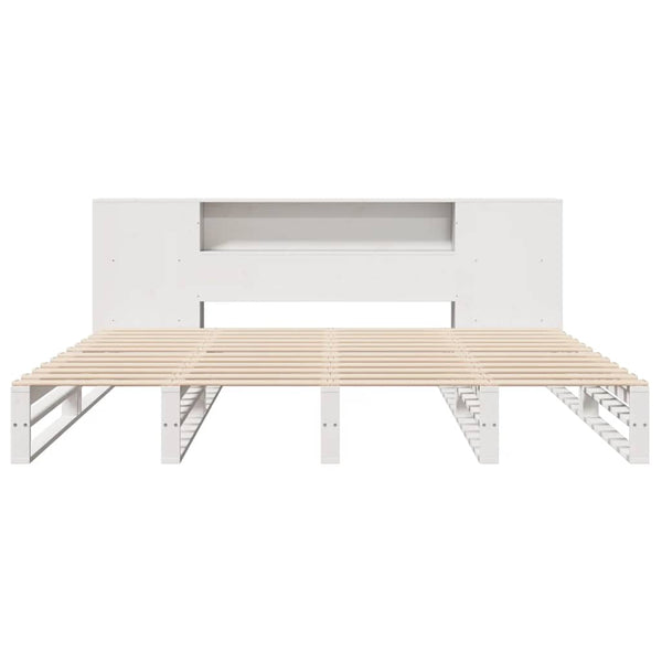 vidaXL Solid Wood Bed with Storage without Mattress White 200x200 cm