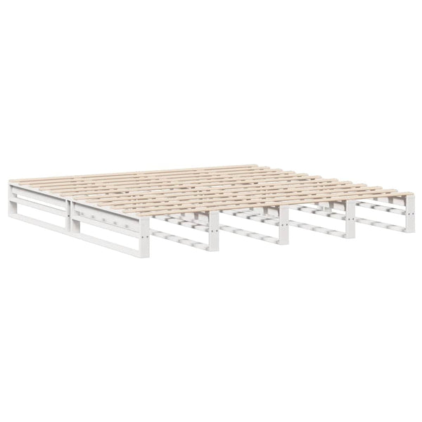vidaXL Solid Wood Bed with Storage without Mattress White 200x200 cm