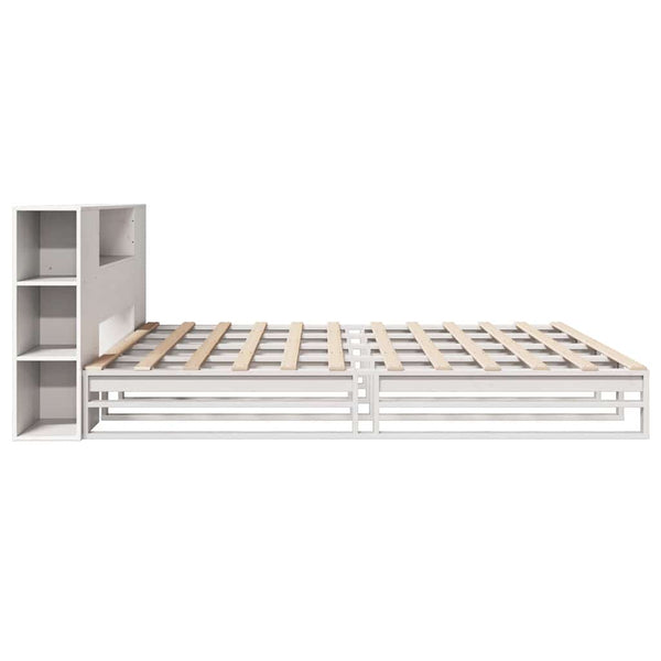 vidaXL Solid Wood Bed with Storage without Mattress White 200x200 cm