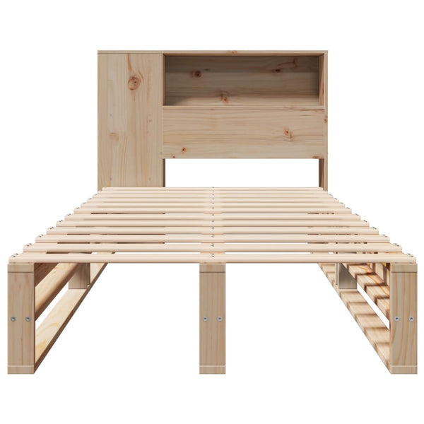 vidaXL Solid Wood Bed with Storage Shelf without Mattress 100x200 cm