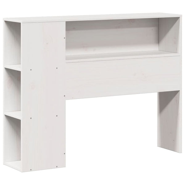 vidaXL Solid Wood Bed with Storage Shelves, without Mattress, White 75x190 cm
