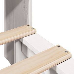 vidaXL Solid Wood Bed with Storage Shelves, without Mattress, White 75x190 cm